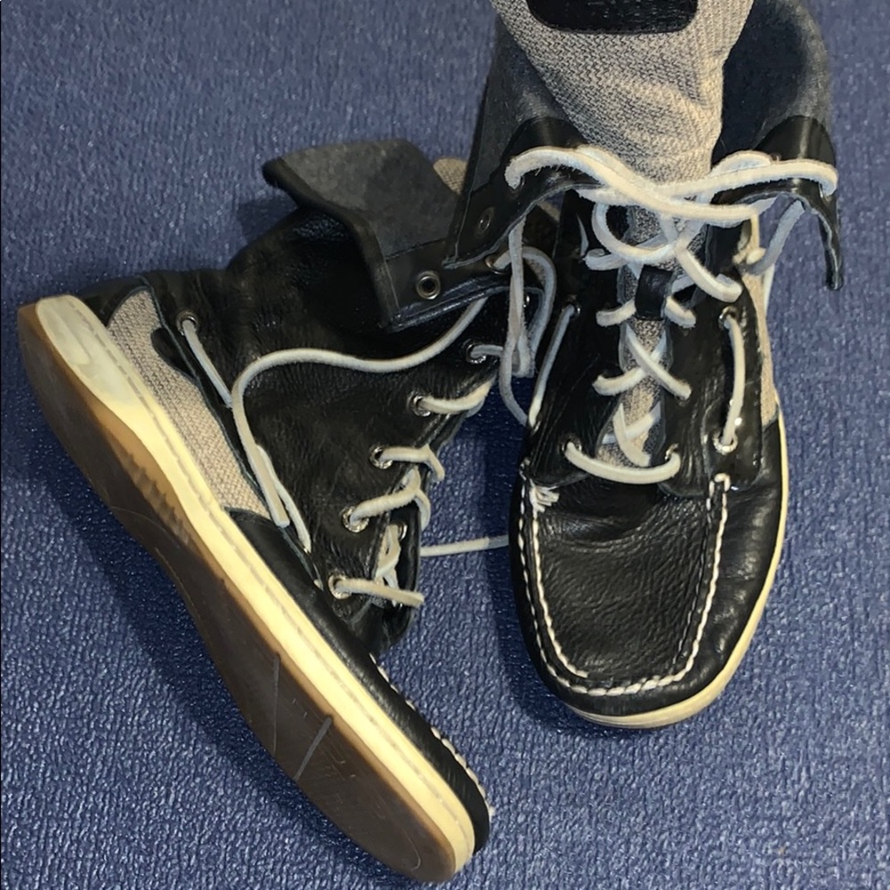 Sperry Top-Slider Black Leather Boots!